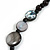 Dark Grey Shell and Black Ceramic Bead Necklace/Slight Variation In Colour/Natural Irregularities/42cm L/ 3cm Ext - view 4