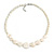 Off White Shell and White Faux Pearl Bead Necklace/Slight Variation In Colour/Natural Irregularities/42cm L/ 3cm Ext - view 2