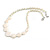 Off White Shell and White Faux Pearl Bead Necklace/Slight Variation In Colour/Natural Irregularities/42cm L/ 3cm Ext - view 4