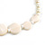 Off White Shell and White Faux Pearl Bead Necklace/Slight Variation In Colour/Natural Irregularities/42cm L/ 3cm Ext - view 5