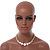 Off White Shell and White Faux Pearl Bead Necklace/Slight Variation In Colour/Natural Irregularities/42cm L/ 3cm Ext - view 3