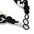 Wide Chunky White/Black Glass Bead Plaited Necklace - 50cm L/ 3cm Ext - view 7