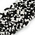 Wide Chunky Black/White Glass Bead Plaited Necklace - 50cm L/ 3cm Ext - view 6