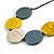 Yellow/Grey/White Coin Shape Wood Bead Black Cotton Cord Necklace/Adjustable/88cm Max L - view 5