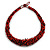 Chunky Graduated Red/Black Glass Bead Necklace - 60cm Long/ 3cm Ext - view 4