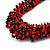 Chunky Graduated Red/Black Glass Bead Necklace - 60cm Long/ 3cm Ext - view 5