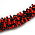 Chunky Graduated Red/Black Glass Bead Necklace - 60cm Long/ 3cm Ext - view 6