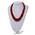Chunky Graduated Red/Black Glass Bead Necklace - 60cm Long/ 3cm Ext - view 2