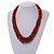 Chunky Graduated Red/Black Glass Bead Necklace - 60cm Long/ 3cm Ext - view 3