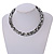 Statement Chunky Snow White/ Black Beaded Stretch Necklace - 50cm L - view 3