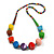 Long Chunky Multicoloured Wood Bead Necklace - 78cm L - view 8