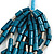 Statement Multistrand Wood Bead Light Blue Cotton Cord Bib Style Necklace In Malachite Green - 64cm Long - view 5