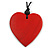 Red Wood Grain Heart Pendant with Black Cotton Cord - 100cm Long Max/ Adjustable