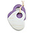 White/Purple Wood Double Heart Pendant with White Leather Cord/ 80cm L/ Adjustable - view 7