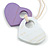 White/Purple Wood Double Heart Pendant with White Leather Cord/ 80cm L/ Adjustable - view 6