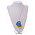 Yellow/Blue Wood Double Heart Pendant with White Leather Cord/ 80cm L/ Adjustable - view 4