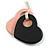 Black/Pastel Pink Wood Double Heart Pendant with White Leather Cord/ 80cm L/ Adjustable - view 1
