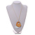 White/Natural Wood Double Heart Pendant with White Leather Cord/ 80cm L/ Adjustable - view 3