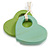 Mint/Lime Wood Double Heart Pendant with White Leather Cord/ 80cm L/ Adjustable - view 7