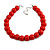 20mm D/Chunky Red Polished Wood Bead Necklace in Silver Tone - 44cm L/10cm Ext - view 7