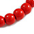 20mm D/Chunky Red Polished Wood Bead Necklace in Silver Tone - 44cm L/10cm Ext - view 4