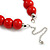 20mm D/Chunky Red Polished Wood Bead Necklace in Silver Tone - 44cm L/10cm Ext - view 6