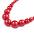 Red Graduated Glass Bead Necklace - 42cm L/ 4cm Ext - view 5
