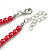 Red Graduated Glass Bead Necklace - 42cm L/ 4cm Ext - view 6