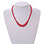 Red Graduated Glass Bead Necklace - 42cm L/ 4cm Ext - view 4
