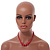 Red Graduated Glass Bead Necklace - 42cm L/ 4cm Ext - view 3