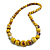 Chunky Graduated Wood Glossy Beaded Necklace in Shades of Yellow/Purple/White - 66cm Long - view 3