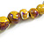 Chunky Graduated Wood Glossy Beaded Necklace in Shades of Yellow/Purple/White - 66cm Long - view 5