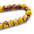 Chunky Graduated Wood Glossy Beaded Necklace in Shades of Yellow/Purple/White - 66cm Long - view 6