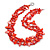 3 Row Red Shell And Glass Bead Necklace - 54cm L - view 2
