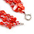 3 Row Red Shell And Glass Bead Necklace - 54cm L - view 5