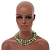3 Row Mint Green Shell And Glass Bead Necklace - 50cm L - view 3
