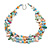 3 Row Layered Pastel Multicoloured Shell And Glass Bead Necklace - 60cm L/ 7cm Ext - view 2