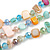 3 Row Layered Pastel Multicoloured Shell And Glass Bead Necklace - 60cm L/ 7cm Ext - view 4
