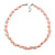 Pastel Pink Coin Shell and Crystal Glass Bead Necklace with Silver Tone Closure - 60cm L/ 6cm Ext - view 2