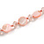 Pastel Pink Coin Shell and Crystal Glass Bead Necklace with Silver Tone Closure - 60cm L/ 6cm Ext - view 4