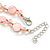 Pastel Pink Coin Shell and Crystal Glass Bead Necklace with Silver Tone Closure - 60cm L/ 6cm Ext - view 5