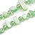 Two Row Layered Mint Green Shell Nugget and Light Green Glass Crystal Bead Necklace - 48cm L - view 5