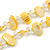 Two Row Layered Yellow Shell Nugget and Transparent Glass Crystal Bead Necklace - 48cm L - view 4
