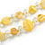 Two Row Layered Yellow Shell Nugget and Transparent Glass Crystal Bead Necklace - 48cm L - view 5