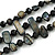 3 Row Black Shell And Glass Bead Necklace - 48cm L - view 4