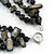 3 Row Black Shell And Glass Bead Necklace - 48cm L - view 5
