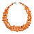 3 Row Orange Shell And Glass Bead Necklace - 56cm L - view 1