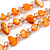 3 Row Orange Shell And Glass Bead Necklace - 56cm L - view 4