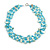 3 Row Light Blue Shell And Glass Bead Necklace - 48cm L