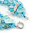 3 Row Light Blue Shell And Glass Bead Necklace - 48cm L - view 5